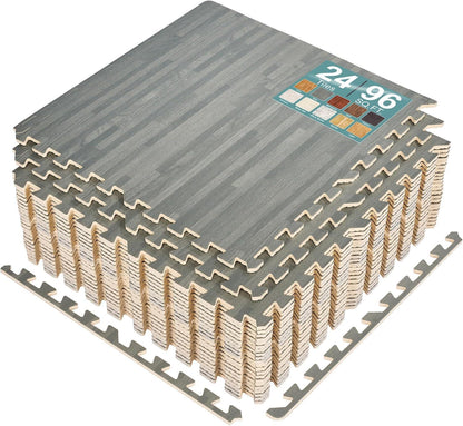 Wood Grain Floor Tiles Foam Mat EVA Interlocking Mats