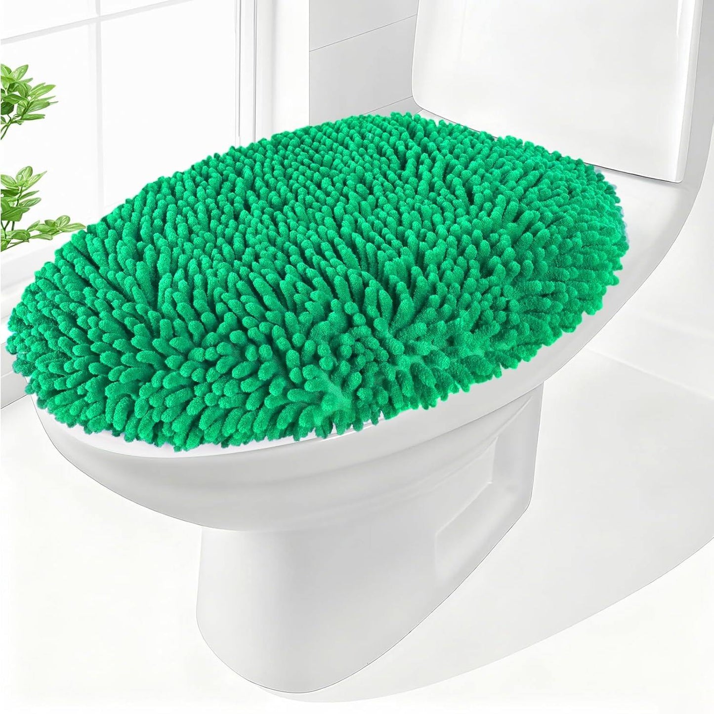 Elongated Toilet Seat Cover ,Adjustable Rubber Backing