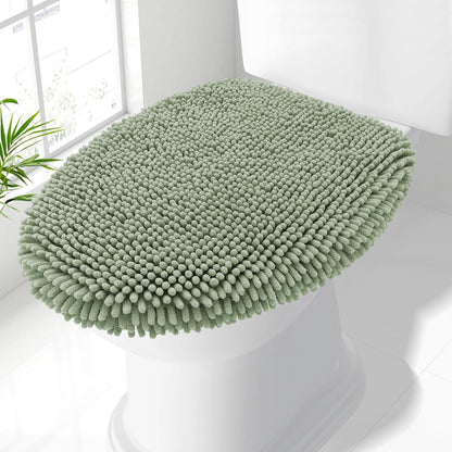 Soft Chenille Bathroom Toilet Lid Cover, Machine Washable Covers