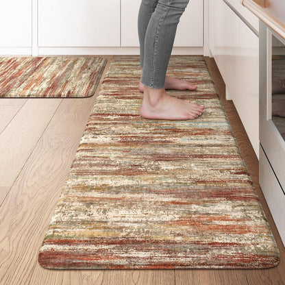 Anti Fatigue Kitchen Mats for Floor, Abstract Farmhouse Kitchen Rugs