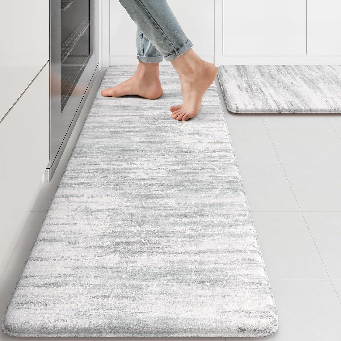 Anti Fatigue Kitchen Mats for Floor, Abstract Farmhouse Kitchen Rugs