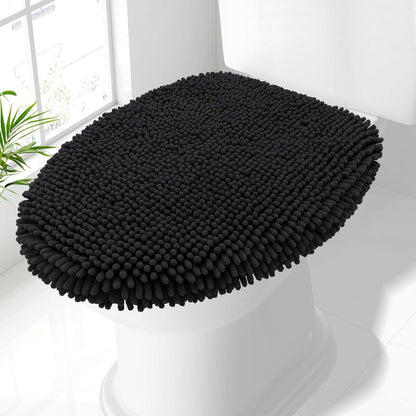 Soft Chenille Bathroom Toilet Lid Cover, Machine Washable Covers