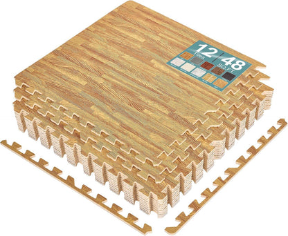 Wood Grain Floor Tiles Foam Mat EVA Interlocking Mats