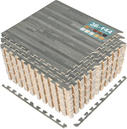 Wood Grain Floor Tiles Foam Mat EVA Interlocking Mats