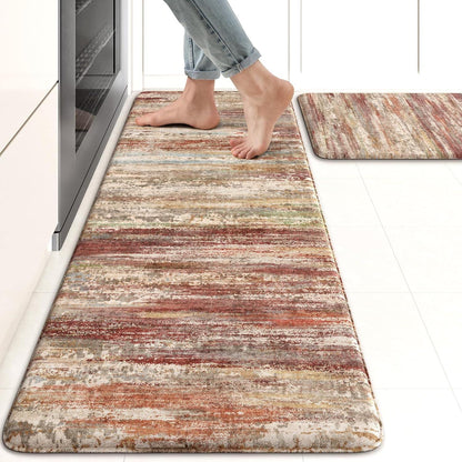 Anti Fatigue Kitchen Mats for Floor, Abstract Farmhouse Kitchen Rugs
