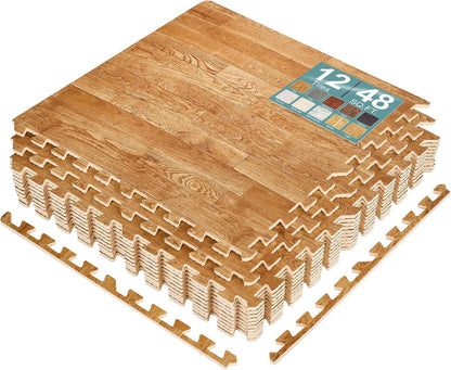Wood Grain Floor Tiles Foam Mat EVA Interlocking Mats