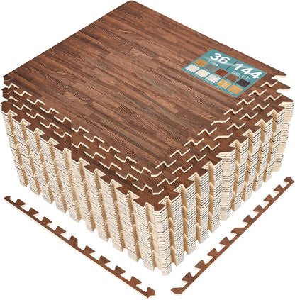 Wood Grain Floor Tiles Foam Mat EVA Interlocking Mats