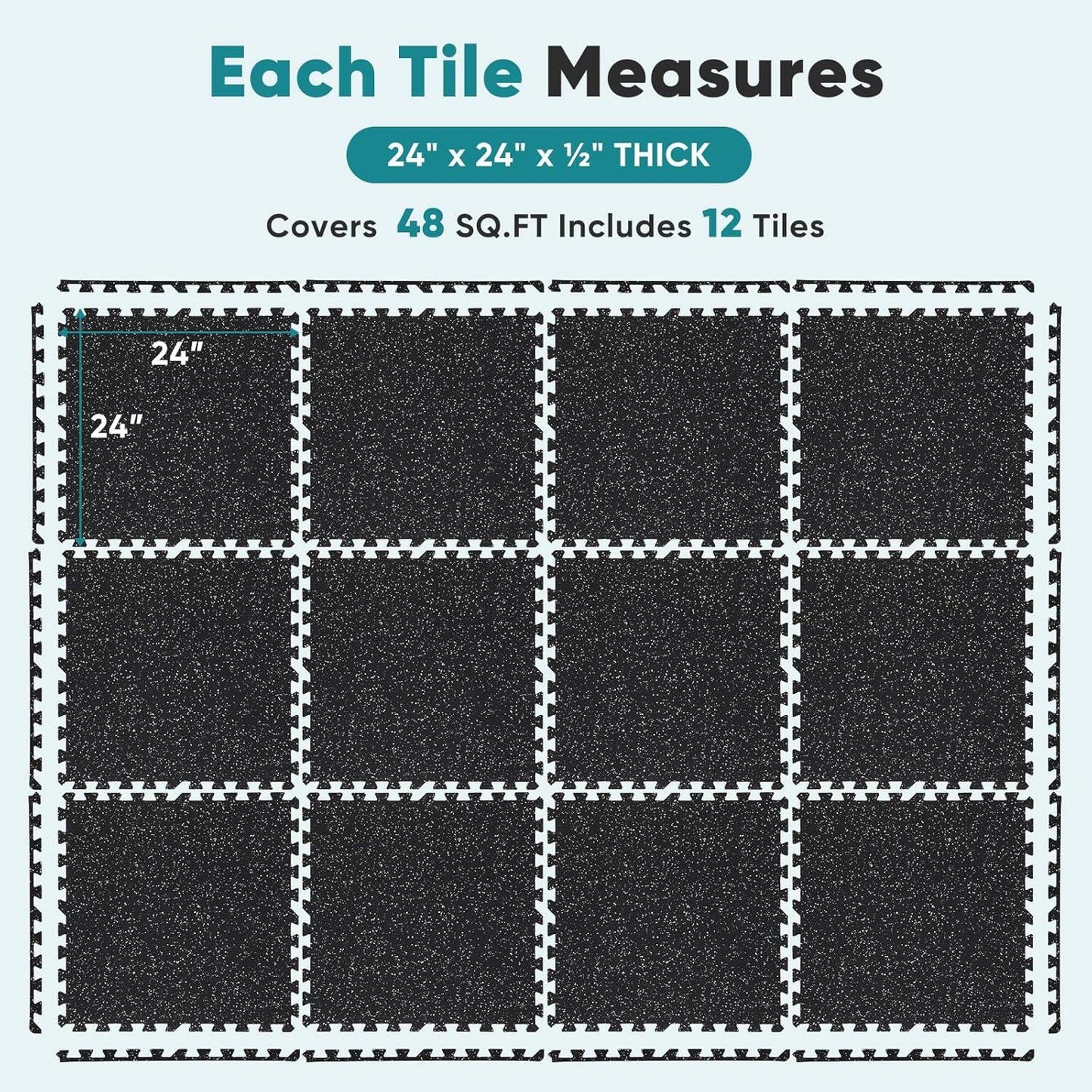 Interlocking Foam/Rubber Floor Tiles, Gym Flooring for Home Gym Mat