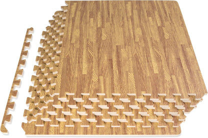 Wood Grain Puzzle Mat ½-inch, 6 EVA Foam Interlocking Floor Tiles