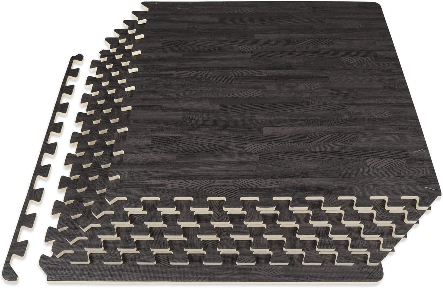 Wood Grain Puzzle Mat ½-inch, 6 EVA Foam Interlocking Floor Tiles