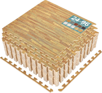 Wood Grain Floor Tiles Foam Mat EVA Interlocking Mats