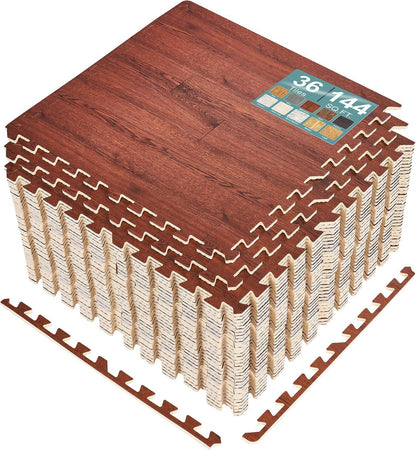 Wood Grain Floor Tiles Foam Mat EVA Interlocking Mats