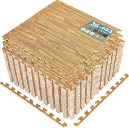 Wood Grain Floor Tiles Foam Mat EVA Interlocking Mats