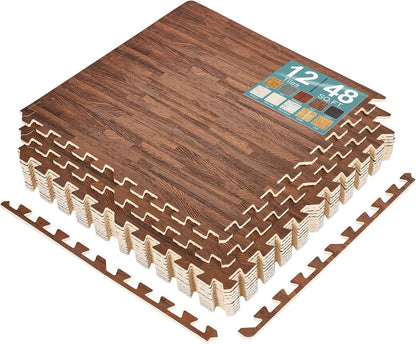 Wood Grain Floor Tiles Foam Mat EVA Interlocking Mats