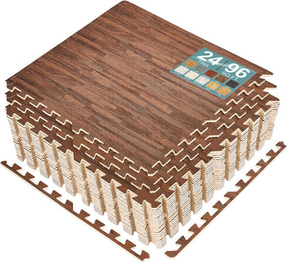 Wood Grain Floor Tiles Foam Mat EVA Interlocking Mats
