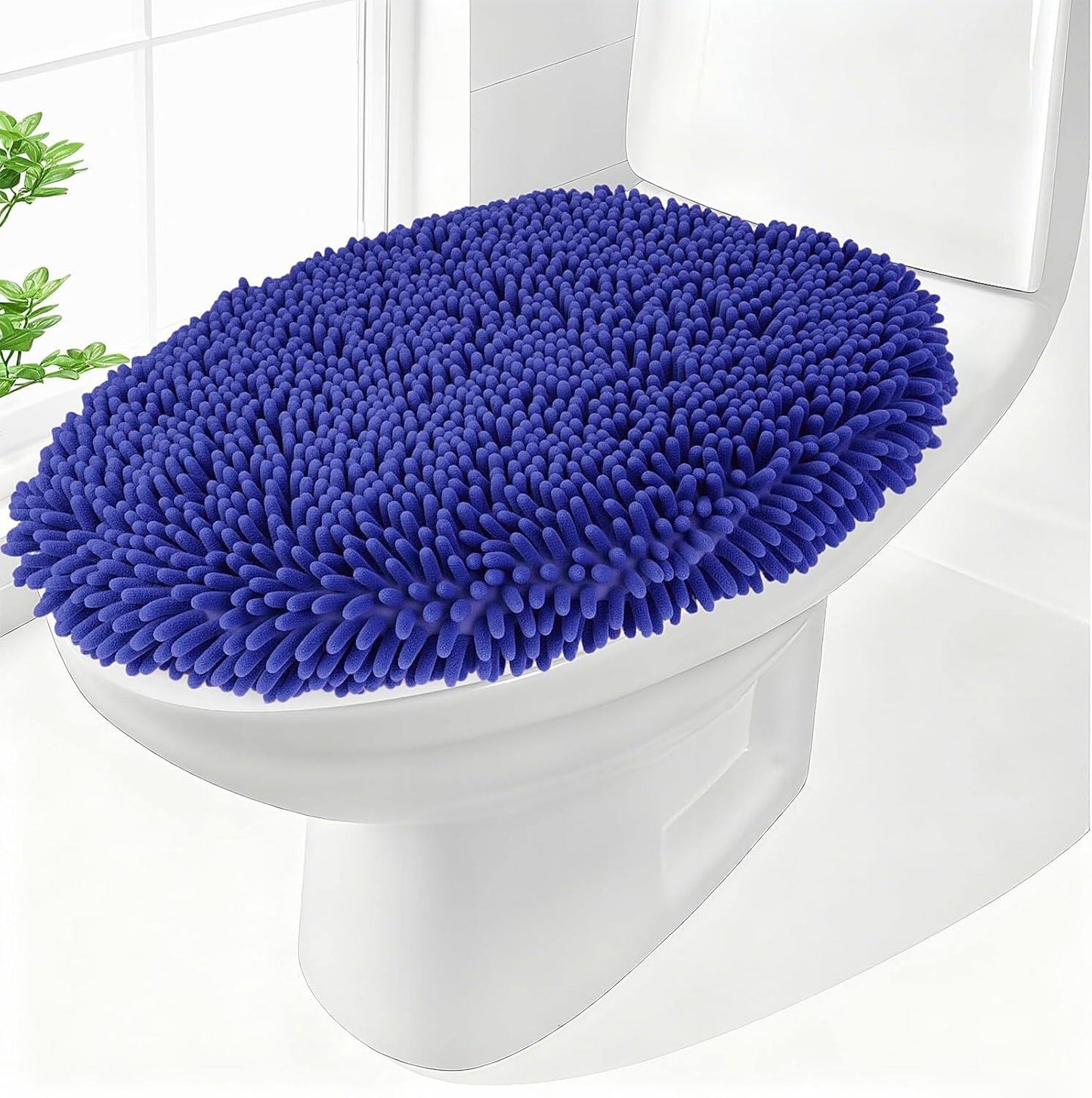 Elongated Toilet Seat Cover ,Adjustable Rubber Backing