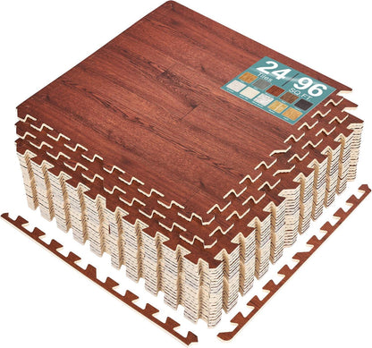 Wood Grain Floor Tiles Foam Mat EVA Interlocking Mats