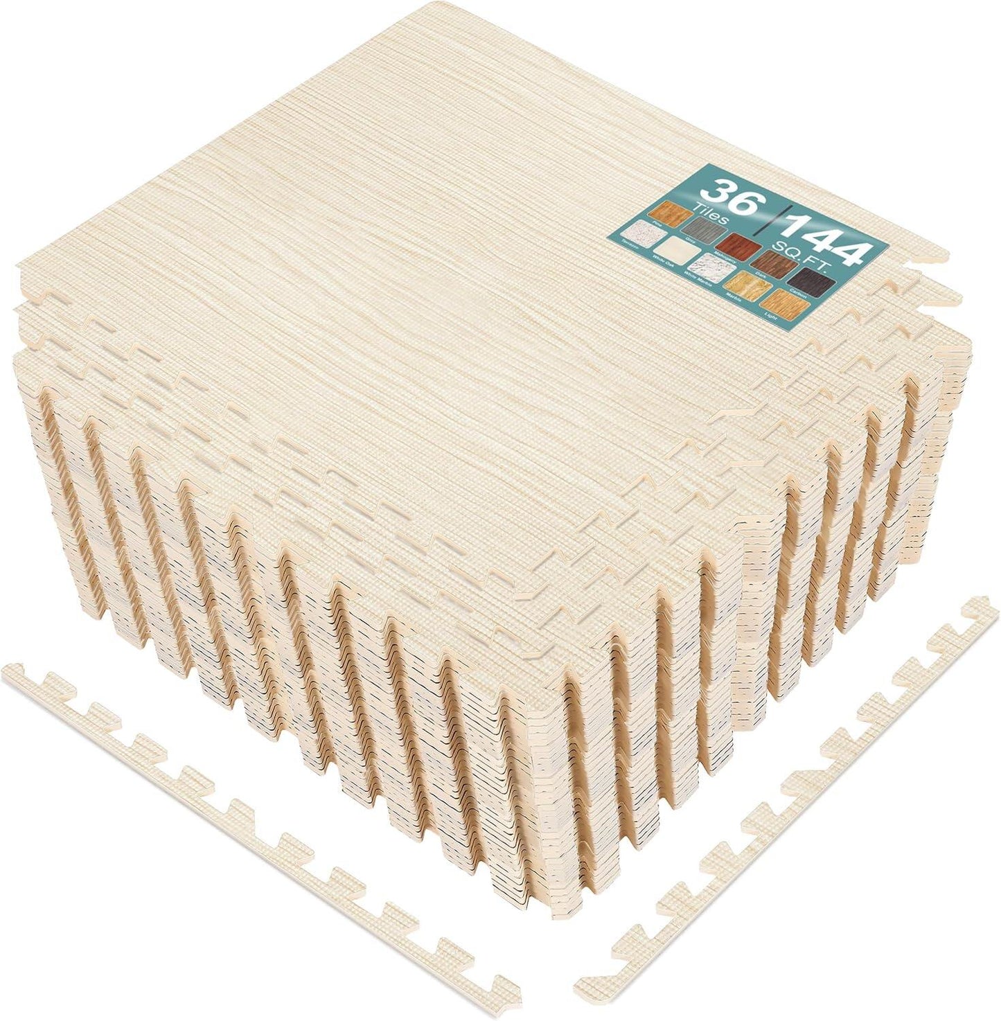 Wood Grain Floor Tiles Foam Mat EVA Interlocking Mats